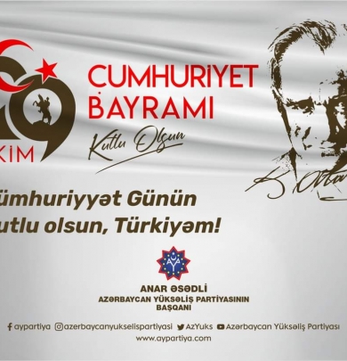 29 oktyabr - Türkiyənin Cümhuriyyət günüdür